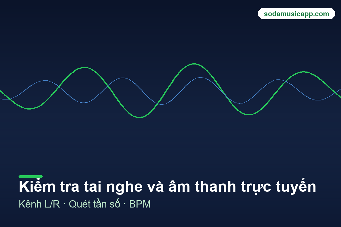 Minh họa công cụ kiểm tra âm thanh và tai nghe trực tuyến